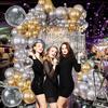 124Pcs Silver and Gold Garland Balloons Metallic Balloon Arch Kit Chrome Silver balloon Disco Ball decorations for Disco Party 60th Birthday Graduation NYE 2026 New Year Party view 3