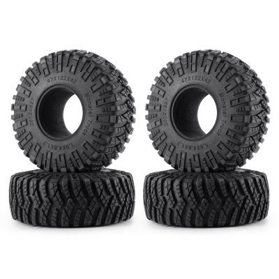 SWX 1.9" Crawler Tires 4 Pcs RC Soft Rubber Crawler Tyre Set OD 122mm Wheel Tires Upgrade Parts for 1/10 RC Crawler TRX4 Axial SCX10 I II III 90046 AXI03007