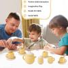 MCGMITT Toy Tea Set, Silicone Tea Party Set for Little Girls Boys, 15 Pcs BPA Free Dishwasher Safe Pretend Tea Set for Toddlers Kids Age 3-6, Non Breakable Cute Toy Kitchen Accessories for Children view 3