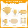 MCGMITT Toy Tea Set, Silicone Tea Party Set for Little Girls Boys, 15 Pcs BPA Free Dishwasher Safe Pretend Tea Set for Toddlers Kids Age 3-6, Non Breakable Cute Toy Kitchen Accessories for Children view 4