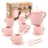 MCGMITT Silicone Tea Party Set, Toy Tea Set for Toddlers Kids, Includes Teapot, 4 Tea Cup and Coasters, Creamer, Sugar Bowl, 4 Spoon, Dishwasher Safe Pretend Teapot Set for Girls Boys Birthday Gifts view 1