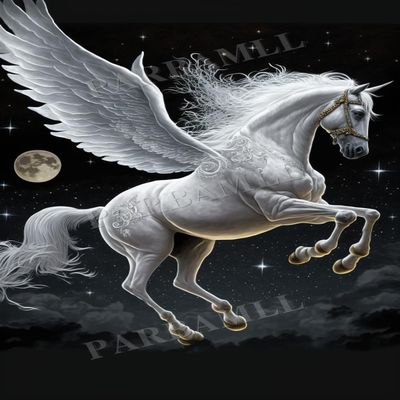 1000 Piece Adult Jigsaw Puzzles, Flying White Horses at Night, Puzzles Gift, Room Decor or Cafe Decor Exercise Willpower Relaxation or Gifts for Friends