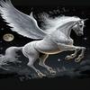 1000 Piece Adult Jigsaw Puzzles, Flying White Horses at Night, Puzzles Gift, Room Decor or Cafe Decor Exercise Willpower Relaxation or Gifts for Friends view 1