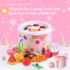 WHOHOLL 45 Pcs Wooden Play Food Toys for Kids Kitchen Playset, Play Kitchen Accessories with Apron, Pretend Cutting Food Montessori Toys Christmas Birthday Gifts for 3+ Year Old Girls Boys view 3