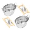 BESPORTBLE 2 Sets Dollhouse Wash Tub with Washboard Miniature Laundry Basin Mini Tinplate Washing Set 1: 12 Scale Washboard Wash Tub for Dollhouse Furniture view 1