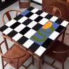 Anti Slip Mahjong Mat with Storage Bag, Black and White Checkered Mahjong Table Mat, Poker Cards Board Games Tabletop Cover Mat (Color : 2, Size : 35.4x35.4inch/90x90cm) view 2
