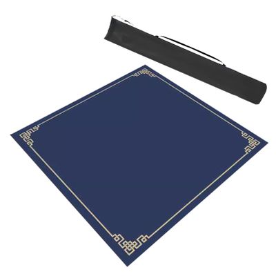 Modern Square Mahjong Table Mat with Storage Bag, Anti Slip and Noise Reduction Game Table Cover for Mahjong Poker Cards (Color : Blue, Size : 31.5x31.5inch/80x80cm)