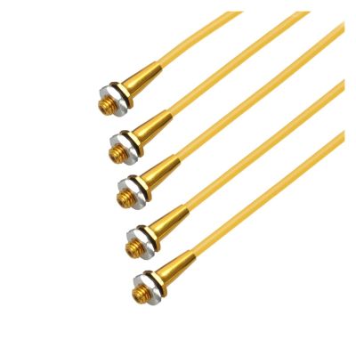 CRUMPS 5PCS RC Boat Car Model Colorful Aluminum Alloy Antenna Seat Assembly Tube Sleeve with Cap+Mount Kit L320mm for DIY Accessories (Color : Golden and Orange)