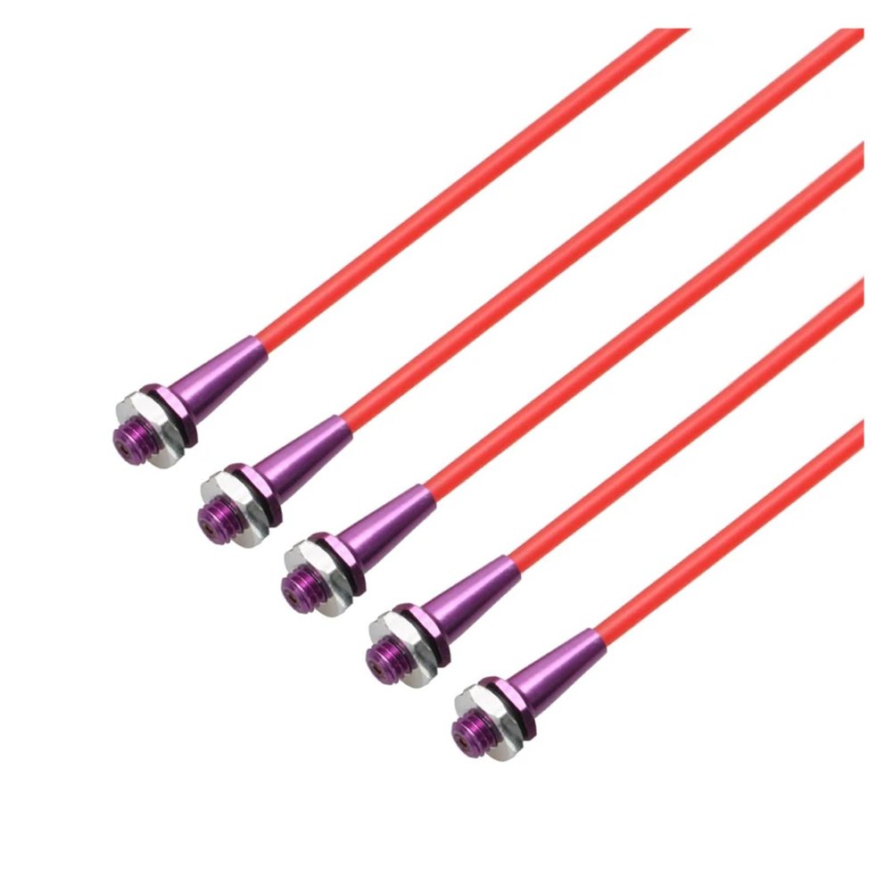 CRUMPS 5PCS RC Boat Car Model Colorful Aluminum Alloy Antenna Seat Assembly Tube Sleeve with Cap+Mount Kit L320mm for DIY Accessories (Color : Purple and red)