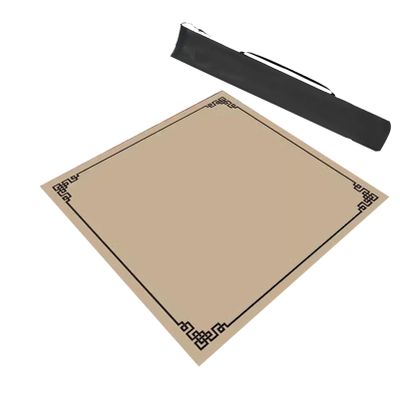 Modern Square Mahjong Table Mat with Storage Bag, Anti Slip and Noise Reduction Game Table Cover for Mahjong Poker Cards ( Color : Beige , Size : 27.6x27.6inch/70x70cm )