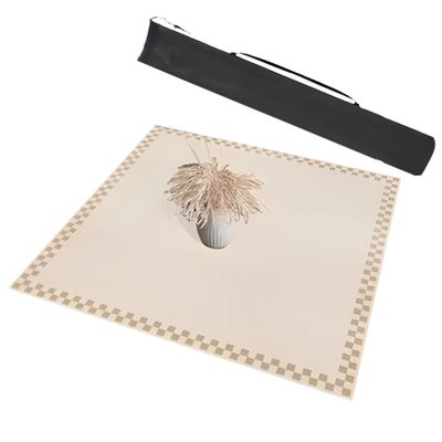 Beige Mahjong Table Mat with Storage Bag, Anti Slip and Noise Reduction Polyester Fiber Playmat for Poker, Card, Mahjongg, Dominoes Games (Color : 7, Size : 35.4x35.4inch/90x90cm)