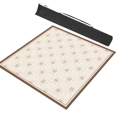 Beige Square Mahjong Mat with Storage Bag, Chinese Style Anti Slip Mahjong Table Mat, Poker Cards Games Tabletop Cover Mat (Color : 5, Size : 31.5x31.5inch/80x80cm)