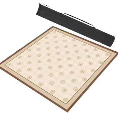 Beige Square Mahjong Mat with Storage Bag, Chinese Style Anti Slip Mahjong Table Mat, Poker Cards Games Tabletop Cover Mat (Color : 3, Size : 31.5x31.5inch/80x80cm)