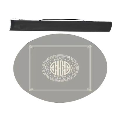 MOOFUT Round Mahjong Table Mat with Carrying Bag, Anti Slip Noise Reduction Mahjong Table Pad for Mahjong Poker Card Games (Color : Gray-1, Size : 35.4x35.4inch/90x90cm)