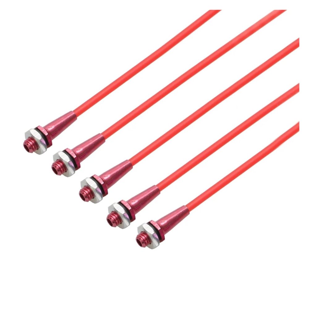 CRUMPS 5PCS RC Boat Car Model Colorful Aluminum Alloy Antenna Seat Assembly Tube Sleeve with Cap+Mount Kit L320mm for DIY Accessories (Color : Red and red)