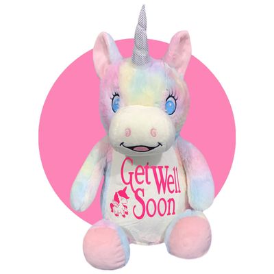 18.5" Tall Personalized Get Well Soon Unicorns - 2 Different Versions - Get Well Soon Plushies - Surgery Recover Gift for Kids - Get Well Soon Plush Toy - Personalized Get Well Gifts by Kikilishop