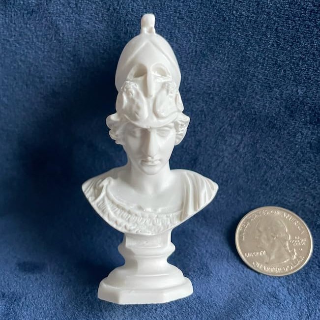 Air-Ads Supplies AirAds Dollhouse Miniature Statue Resin Bust White Sculpture of Athena Greek Goddess of Wisdom Dolls House miniaturea Accessories