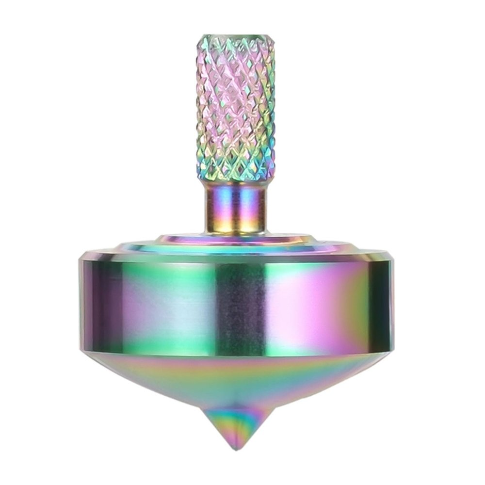 CHEETOP Stainless Steel Spinning Top, Precision Mini Desktop Gyroscope, Kill Time Reduce Stress ADHD Toys, Perfect Balance Gyro (Iridescent Style 2)