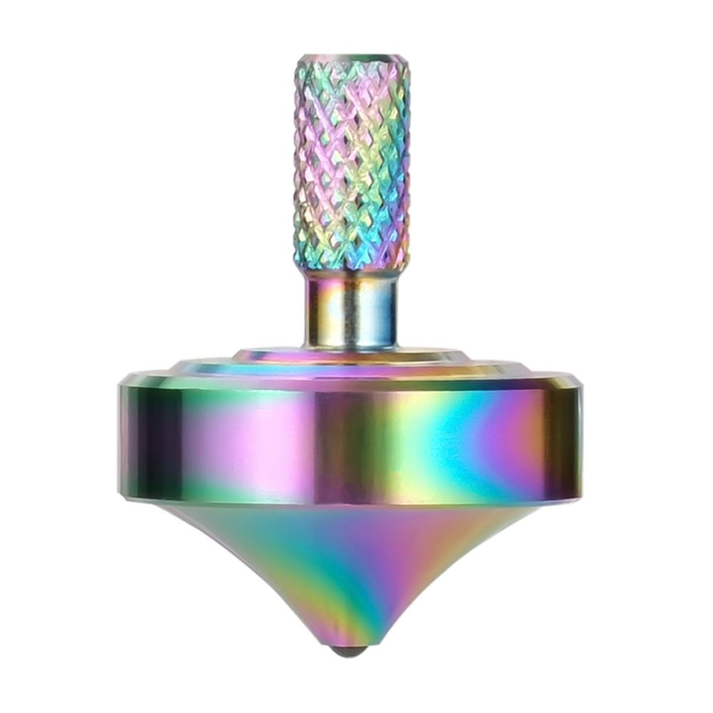 CHEETOP Stainless Steel Spinning Top, Precision Mini Desktop Gyroscope, Kill Time Reduce Stress ADHD Toys, Perfect Balance Gyro (Iridescent Style 3)