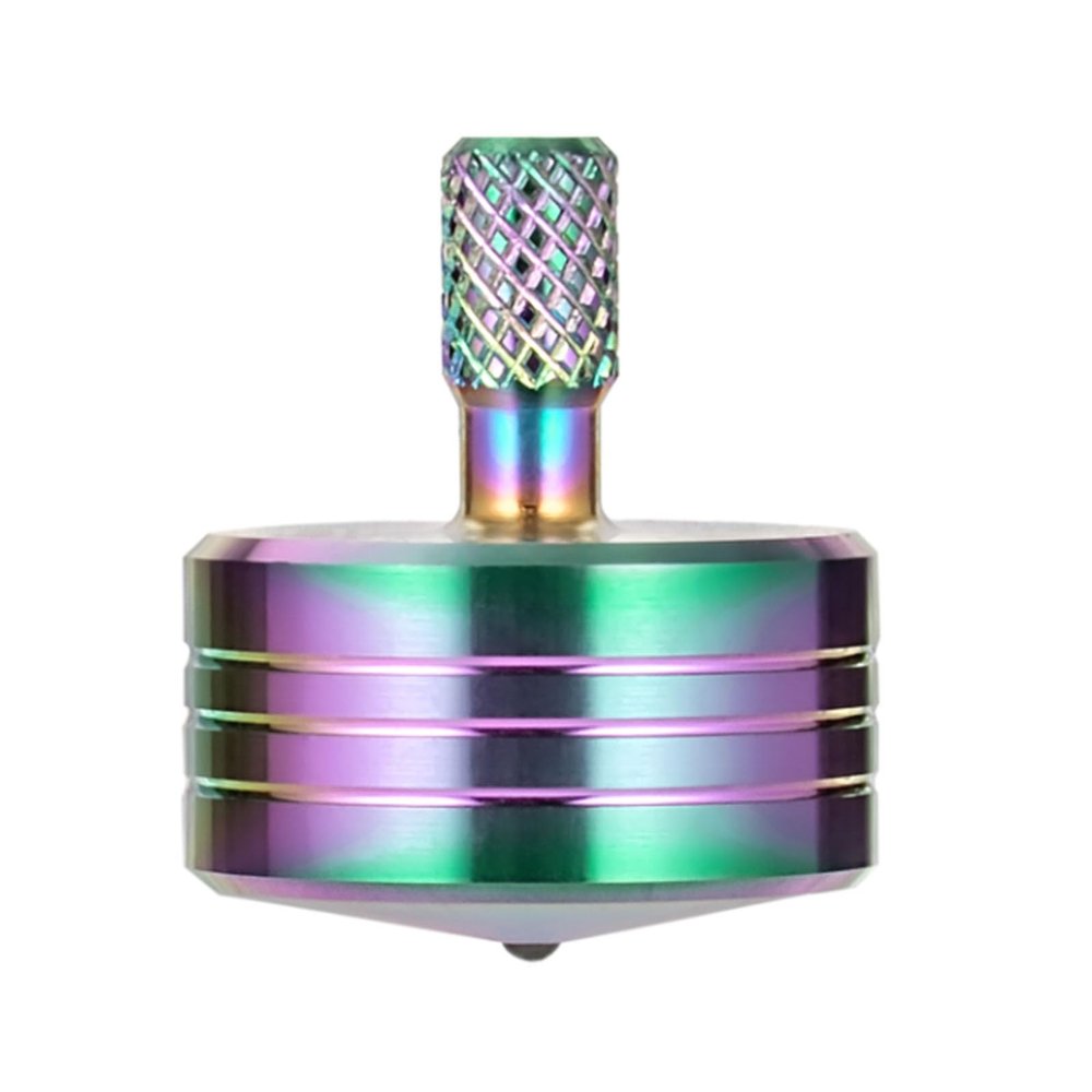 CHEETOP Stainless Steel Spinning Top, Precision Mini Desktop Gyroscope, Kill Time Reduce Stress ADHD Toys, Perfect Balance Gyro (Iridescent Style 4)