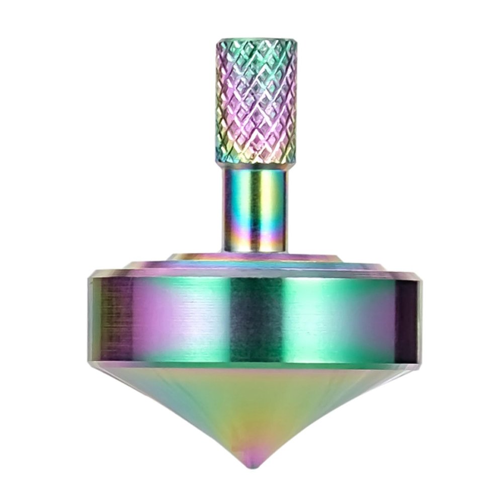 CHEETOP Stainless Steel Spinning Top, Precision Mini Desktop Gyroscope, Kill Time Reduce Stress ADHD Toys, Perfect Balance Gyro (Iridescent Style 1)