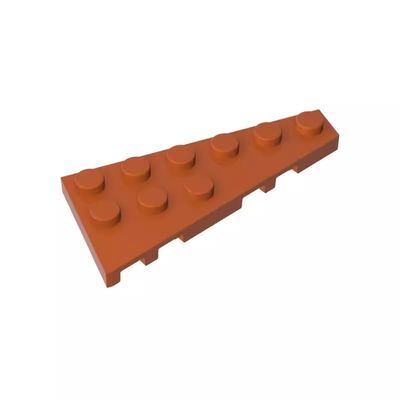 Gobricks GDS-550 54383 Wedge Plate 6x3 Right, Dark Orange, 50 pcs