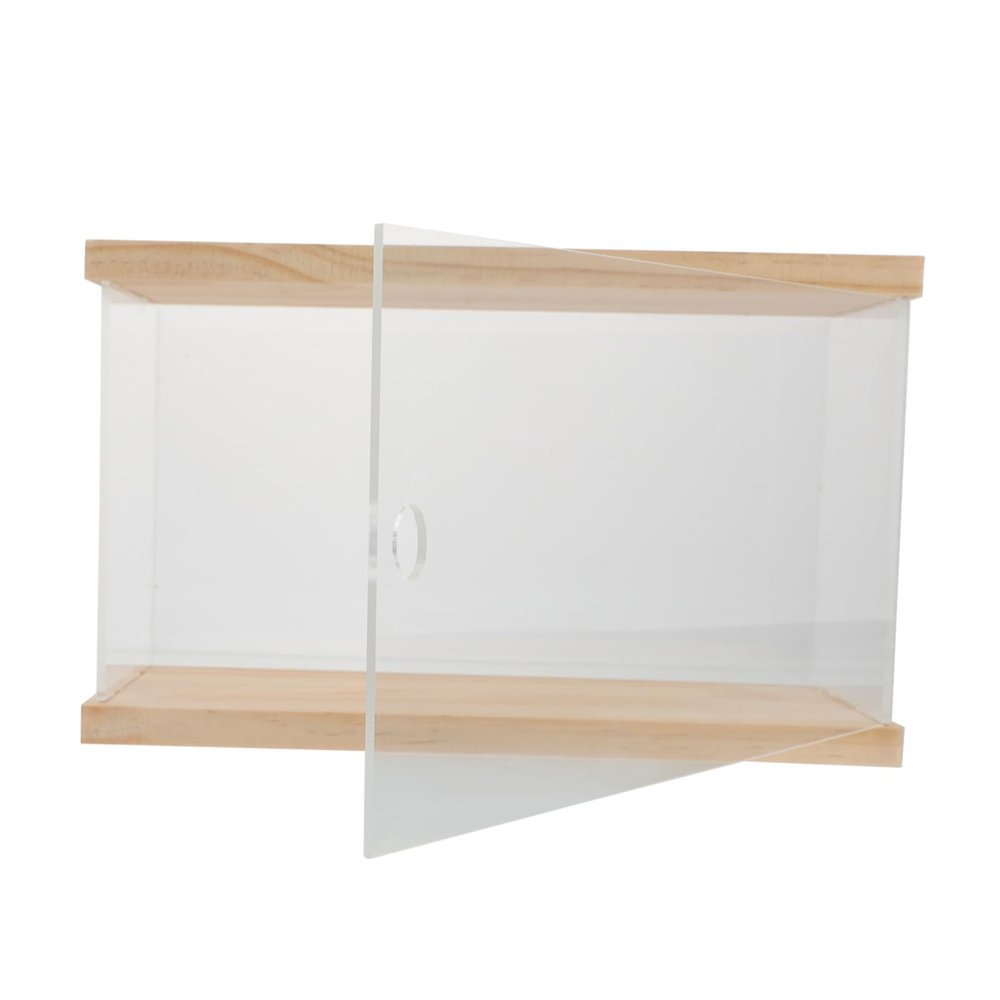 Abaodam Acrylic Display Box Transparent Doll Model Storage Case for Figurines with Push-Pull Door for Home Office Collectibles Display