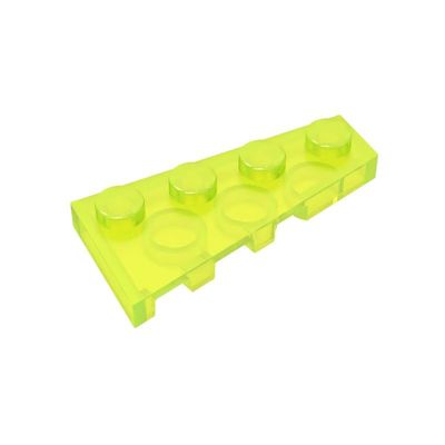 Gobricks GDS-549 41760 Wedge Plate 4x2 Right, Trans Neon Green, 50 pcs
