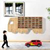Wasaiggon Wood Toy Car Display Rack, Holds 42 Diecast Cars Model Car Display Case 1/64 Scale Toy Cars Organizer Freestanding or Wall-Mounted Toy Car Storage Cabinet view 3