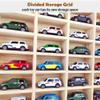 Wasaiggon Wood Toy Car Display Rack, Holds 42 Diecast Cars Model Car Display Case 1/64 Scale Toy Cars Organizer Freestanding or Wall-Mounted Toy Car Storage Cabinet view 4