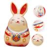 Abaodam Decorative Rabbit Piggy Bank for Coins Fortunate Bunny Money Bank Handmade Ceramic Saving Pot view 3