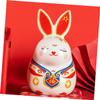 Abaodam Decorative Rabbit Piggy Bank for Coins Fortunate Bunny Money Bank Handmade Ceramic Saving Pot view 4