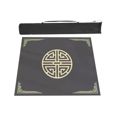 Thick Mahjong Mat with Anti Slip Backing, Indoor Home Game Party Game Table Cover Mahjong Table Mat with Storage Bag (Color : Gray, Size : 35.4x35.4inch/90x90cm)
