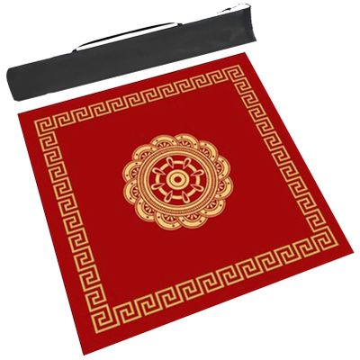 Red Mahjong Table Mat Anti Slip Noise Reduction, Board Game Playmat for Tabletop Board Games Card Games with Storage Bag (Color : 4, Size : 31.5x31.5inch/80x80cm)