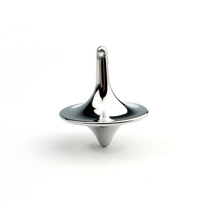 Silver Accurate Spinning Top,Portable Precision Metal Spinner Top Premium Exquisite Perfect Balance Desktop Gyro Vintage Totem Zinc Alloy Prop Spinning Top Desk Ornament Prop,Activity Centers