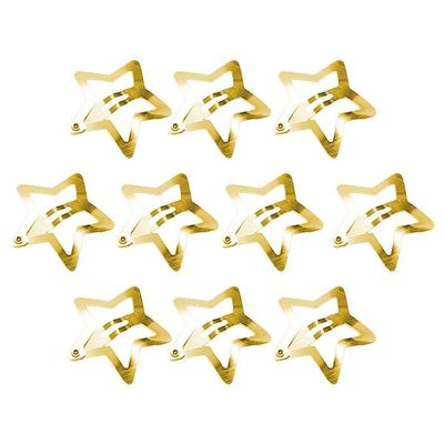 10Pcs Gold Star Hair Clips Metal Snap Hair Clips Hair Barrettes Hair Side Clamps Headdress Cute Hair Accessories for Women Girls KidsClips and Barrettes