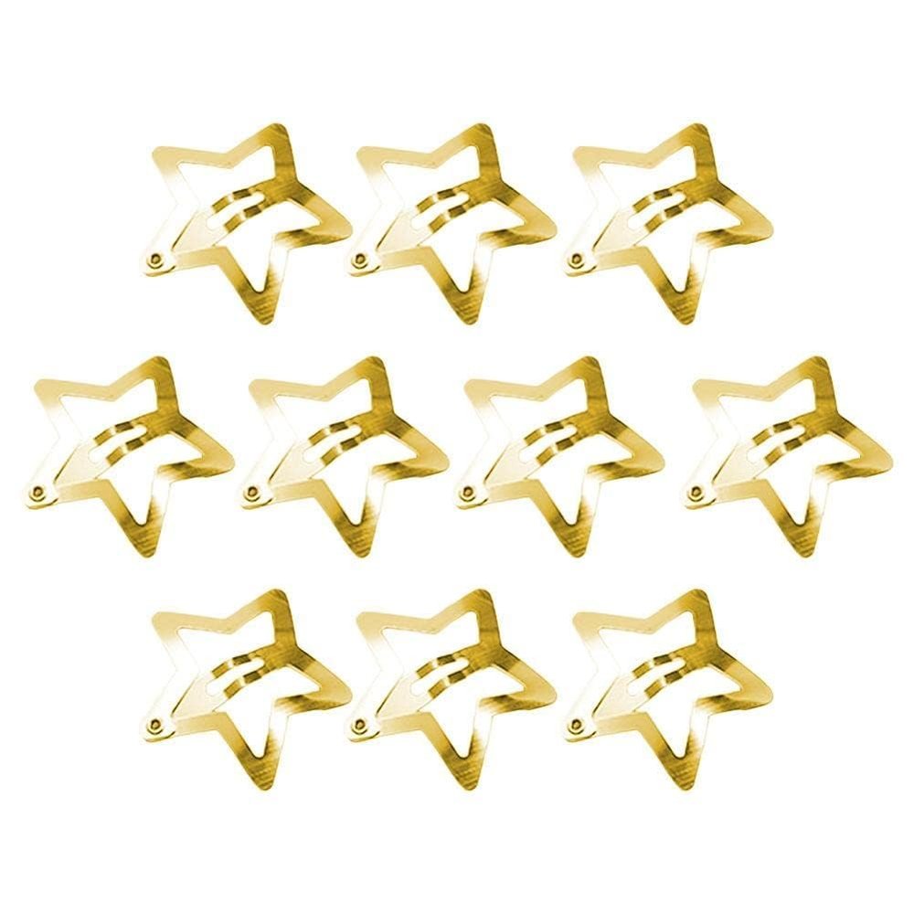 10Pcs Gold Star Hair Clips Metal Snap Hair Clips Hair Barrettes Hair Side Clamps Headdress Cute Hair Accessories for Women Girls KidsClips and Barrettes