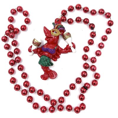 Crawfish Party New Orleans Mardi Gras Bead Necklace