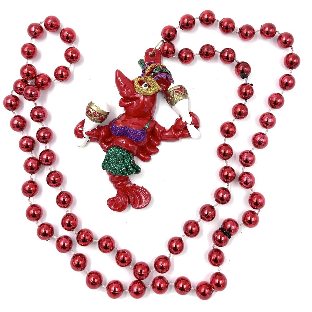 Crawfish Party New Orleans Mardi Gras Bead Necklace