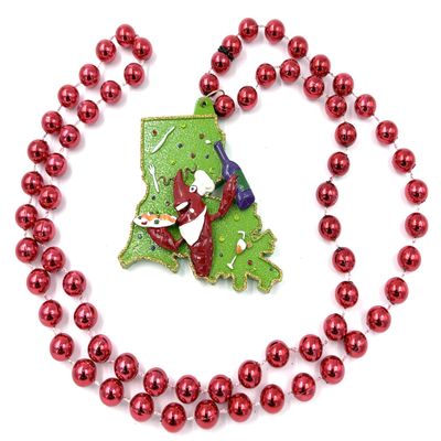 Crawfish Chef Lousiana State Mardi Gras Bead Necklace