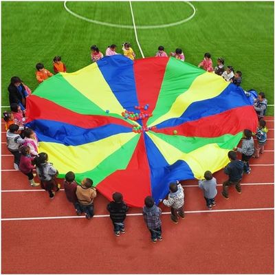 IBDRY Toddler Game Rainbow Parachute, Big Game Day Birthday Party Team Building Game Rainbow Parachute (Size : 4m/13.12ft)