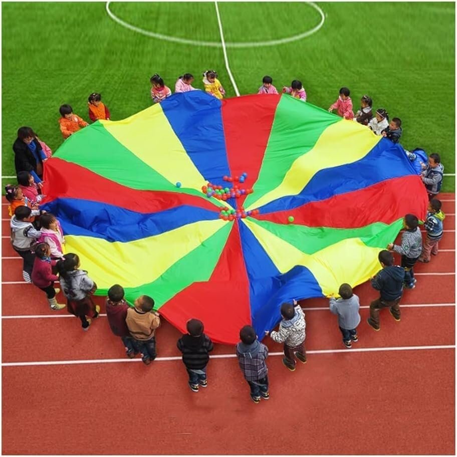 IBDRY Toddler Game Rainbow Parachute, Big Game Day Birthday Party Team Building Game Rainbow Parachute (Size : 4m/13.12ft)