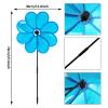 4PCS Flower Wind Spinner Sparkly Lawn Pinwheel 11.8 inch Blue Garden Windmill for Garden, Party, Outdoor, Yard Decor view 2