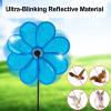 4PCS Flower Wind Spinner Sparkly Lawn Pinwheel 11.8 inch Blue Garden Windmill for Garden, Party, Outdoor, Yard Decor view 3