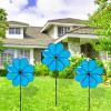 4PCS Flower Wind Spinner Sparkly Lawn Pinwheel 11.8 inch Blue Garden Windmill for Garden, Party, Outdoor, Yard Decor view 4