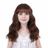 Ufindcos Chocolate Brown Wig with Bangs Short Curly Wavy Light Brown Wigs 14 inches Chocolate Wigs for Women view 2