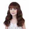 Ufindcos Chocolate Brown Wig with Bangs Short Curly Wavy Light Brown Wigs 14 inches Chocolate Wigs for Women view 3
