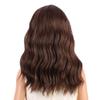 Ufindcos Chocolate Brown Wig with Bangs Short Curly Wavy Light Brown Wigs 14 inches Chocolate Wigs for Women view 4