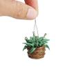 Odoria 1/12 Miniature Hanging Plants Mini Tiny Potted Plant Miniatures Dollhouse Decoration Accessories Doll House Accessory, 2Pcs Dark Green view 3
