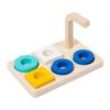 Adena Montessori Wooden Stacking and Sorting Ring,Wooden Rings on Peg,Colorful 5 Shapes on Curved Peg Horizontal Dowel Variation,Fine Motor Skills Development Toys for 1 2 3 Years Old Toddlers view 1